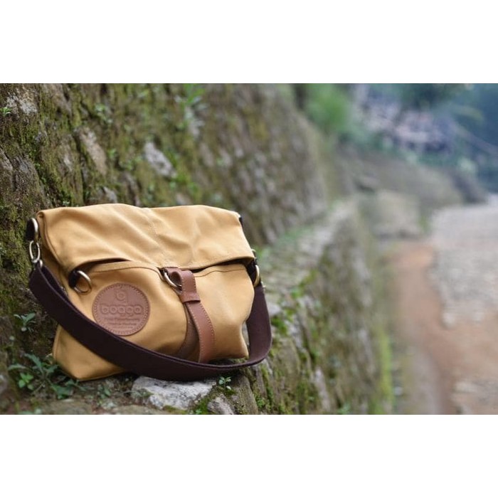 Tas Kanvas Bogga - Canvas Messenger Bag kuning - tas wanita / tas branded / tas pria / tas murah