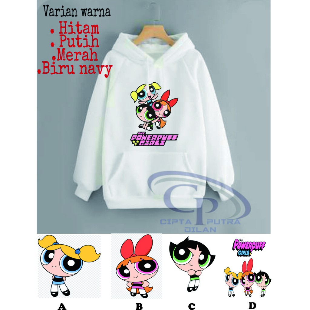 Sweater Jaket Hoodie anak/ Sweater Power Puff/Sweater Hoodie Jaket Anak Laki laki Perempun/Dewasa