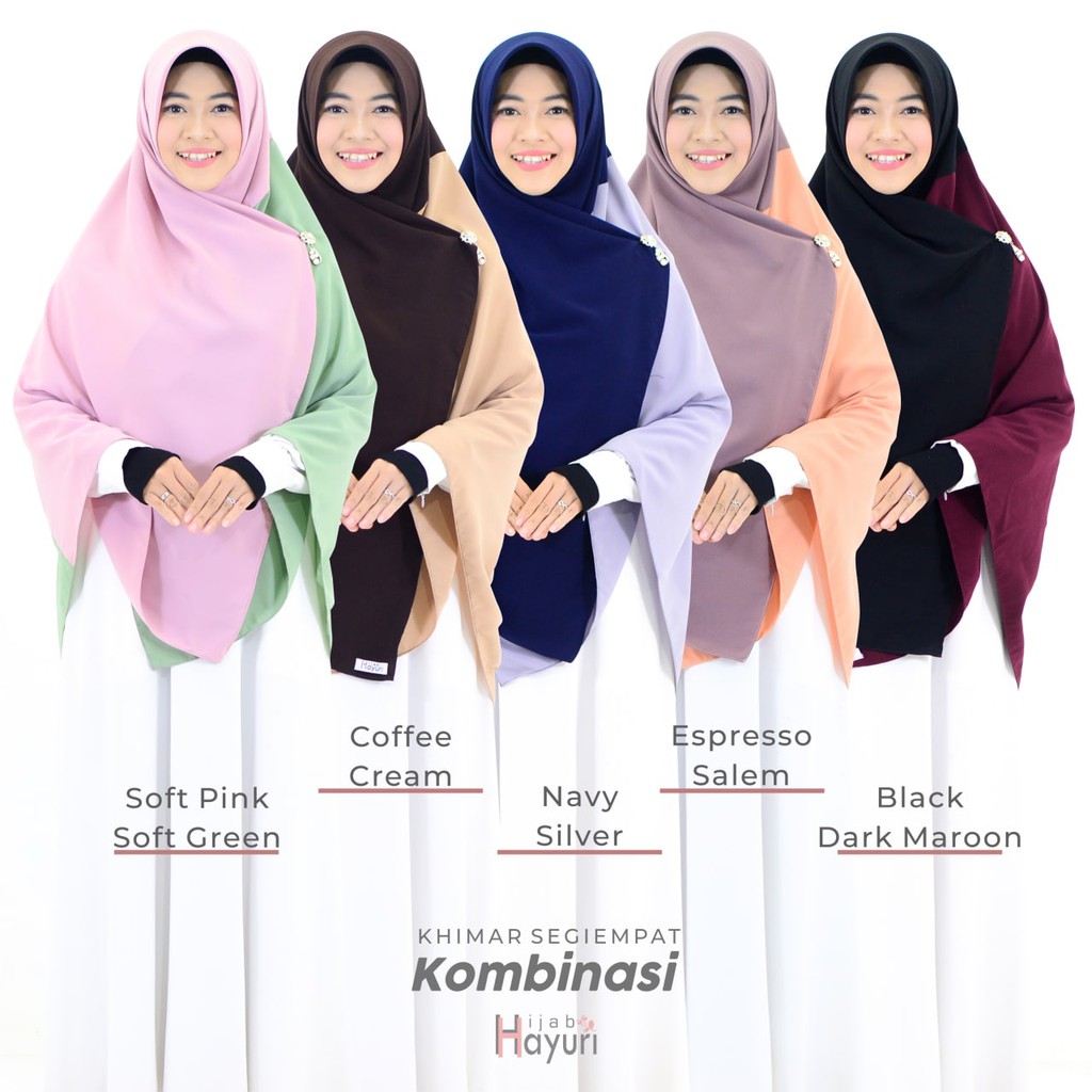 Khimar segi empat Kombinasi by Hayuri hijab