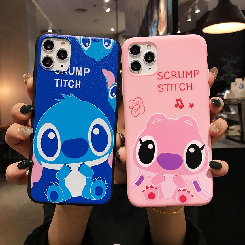 Stitch Soft Case HP VIVO Y20 Y20i Y20S Y12S Y11 Y12 Y12i Y15 Y17 Y71 V9 Y91C Y93S Y95 V15 Pro S1 V20 7 20 Pro 7i C17 Blue Pink Color Casing 12 Pro Max