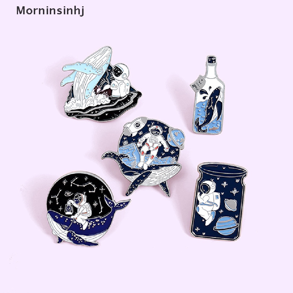 Mornin Whale Bros Pin Enamel Bentuk Ikan Paus Untuk Aksesoris Tas