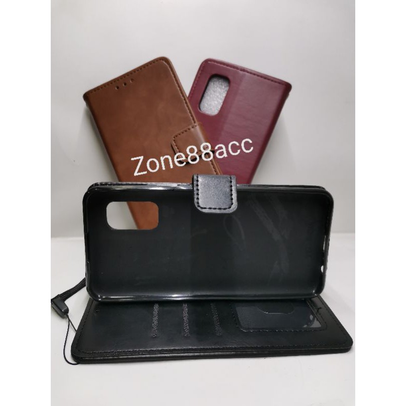 Vivo V17 V19 Leather Case Flip Cover Casing Sarung Dompet Wallet Kulit Soft