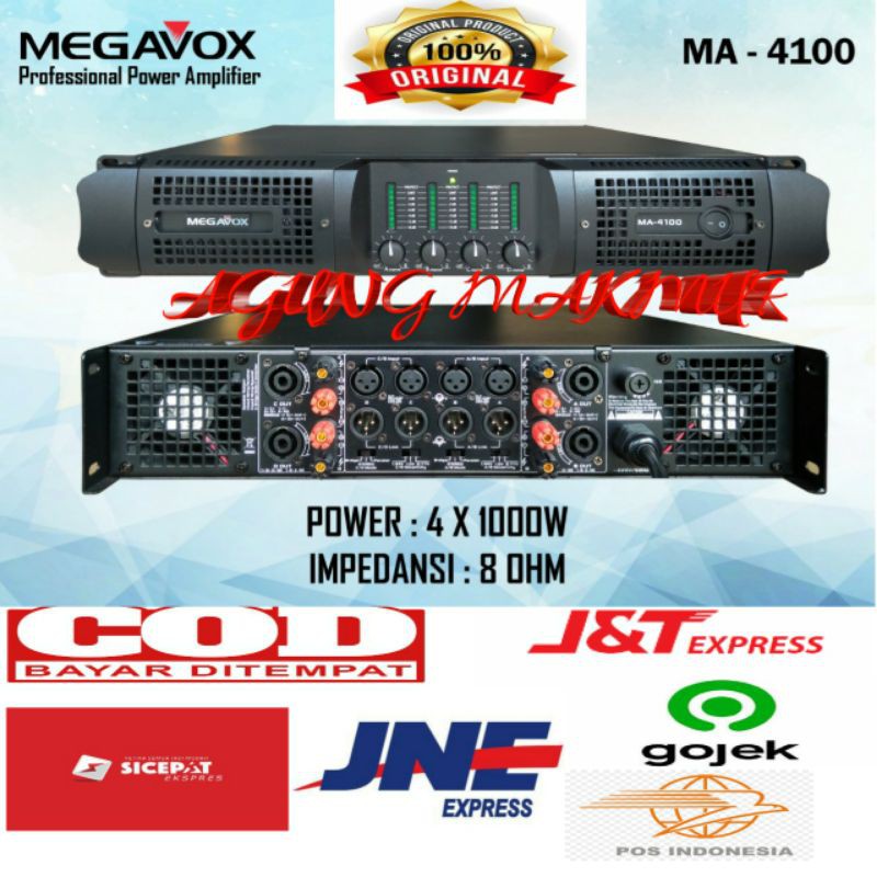 Power Amplifier Megavox MA-4100 4 CHANNEL