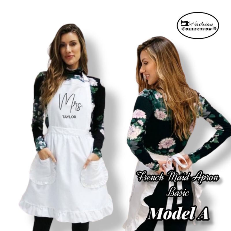 Celemek Apron  French Maid Style Celemek Salon Celemek Waitres Celemek wanita Celemek kitchen Celemek Kecantikan Celemek Salon