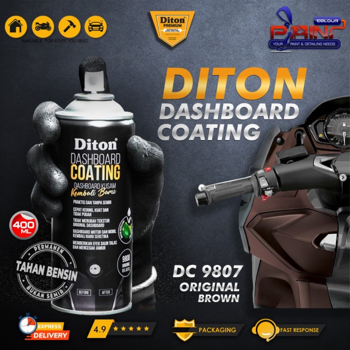 Cat Semprot DITON PREMIUM Dashboard Coating 400 ml - 9807 Brown/Coklat