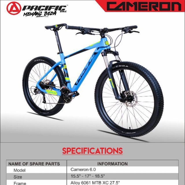  Sepeda  gunung  MTB  27 5 Pacific  Cameron 6 0 Shopee  Indonesia