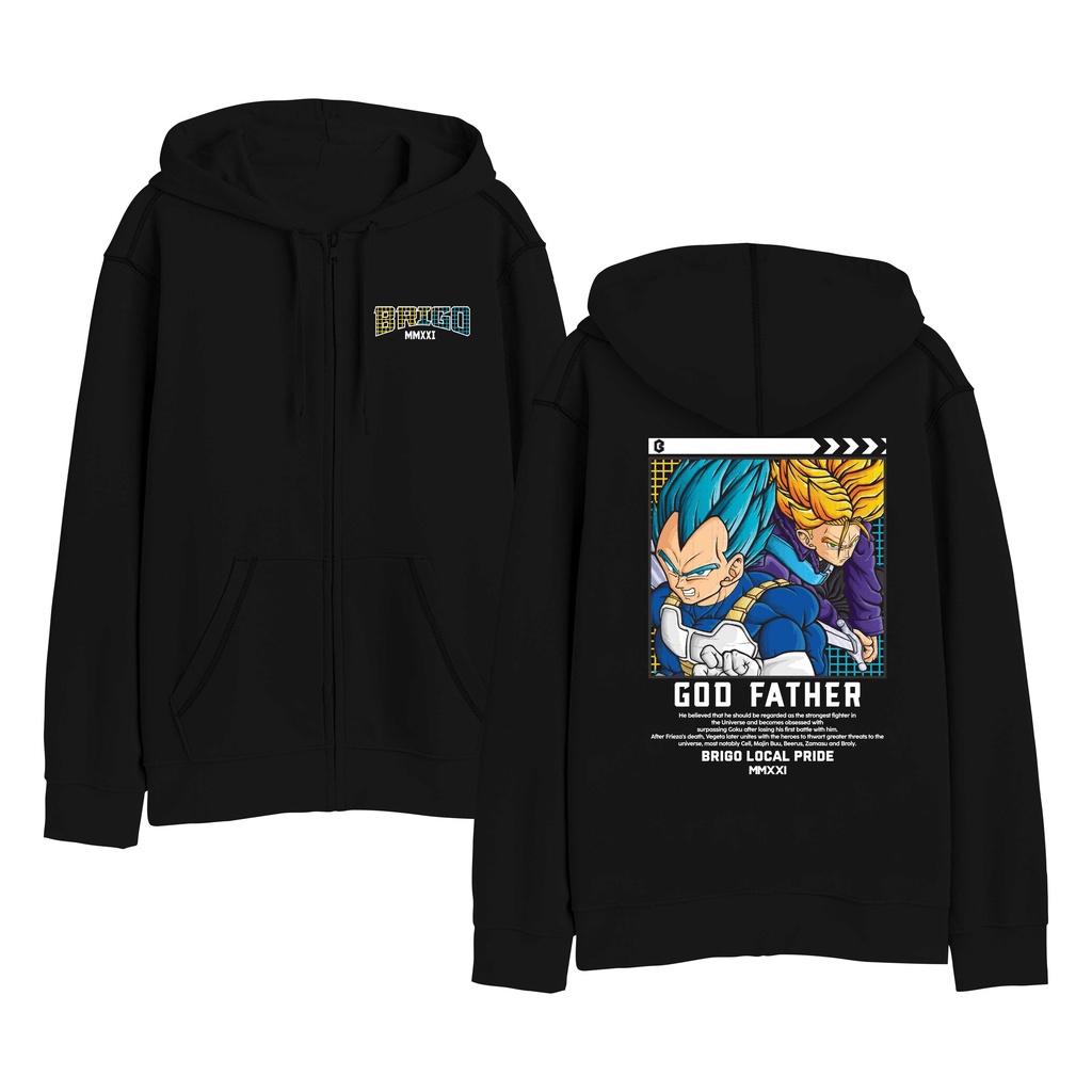 BRIGO Zipper Jumper Hoodie VEGETA II Sweater Hoodie Resleting BRIGO VEGETA Sablon DTF Fleece Cotton M-XXL (Pria &amp; Wanita) Free stiker&amp;Gantungan Kunci