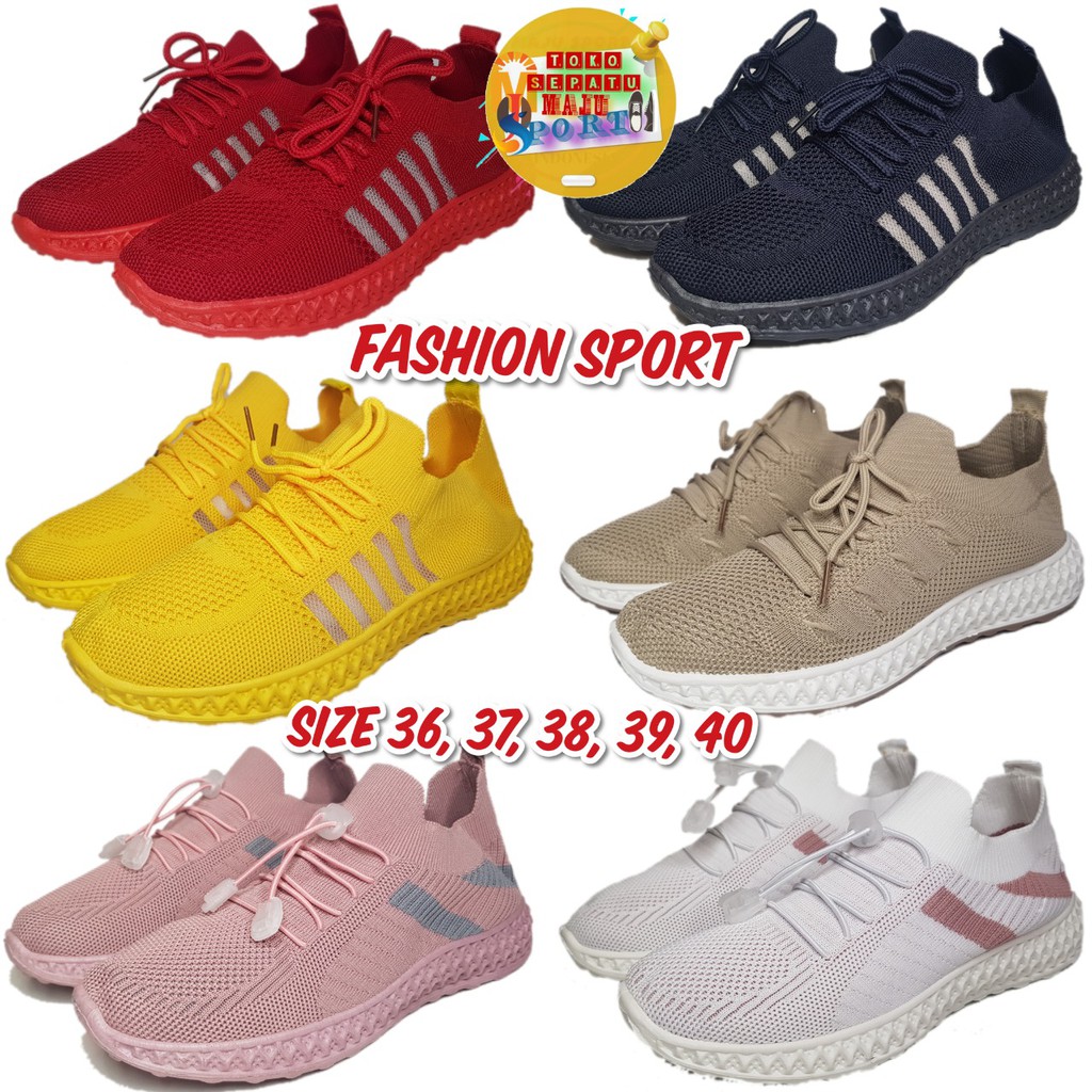 SEPATU ORIGINAL IMPORT MJ SPORT FASHION KOREAN STYLE RAJUT ELASTIS SOL KARET