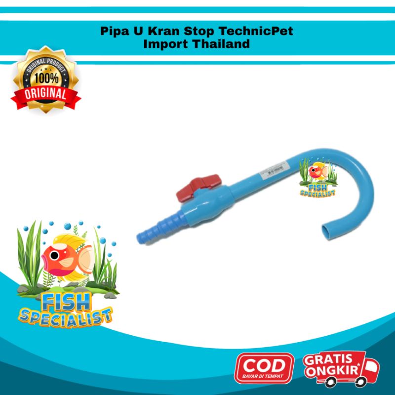 Pipa Selang U Kran Stop Isi Air Aquarium Akuarium Tank Ikan Keran Import Thailand 1/2" 3/4" 5/8"