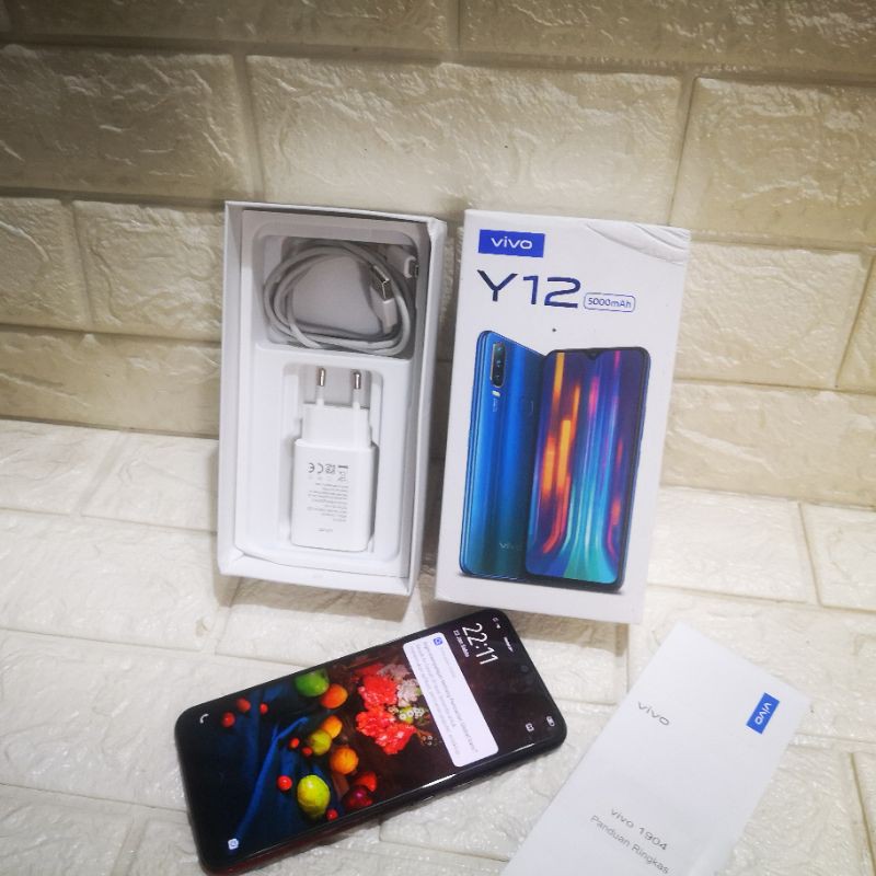 (BELI 1 DAPAT 1) HP Vivo Y12 3GB/32GB BURGUNDY RED SECHOND SECOND SEKEN 2ND