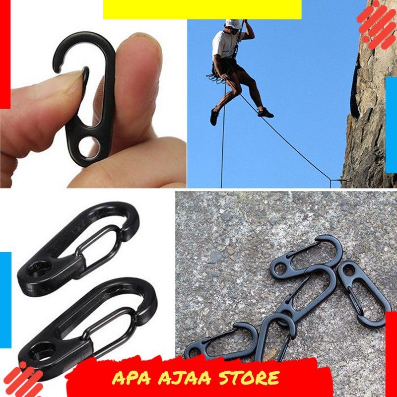 Termurah ! Mini D-type Buckle Hanging Carabiner Keychain EDC Alat Bantu Tali B36