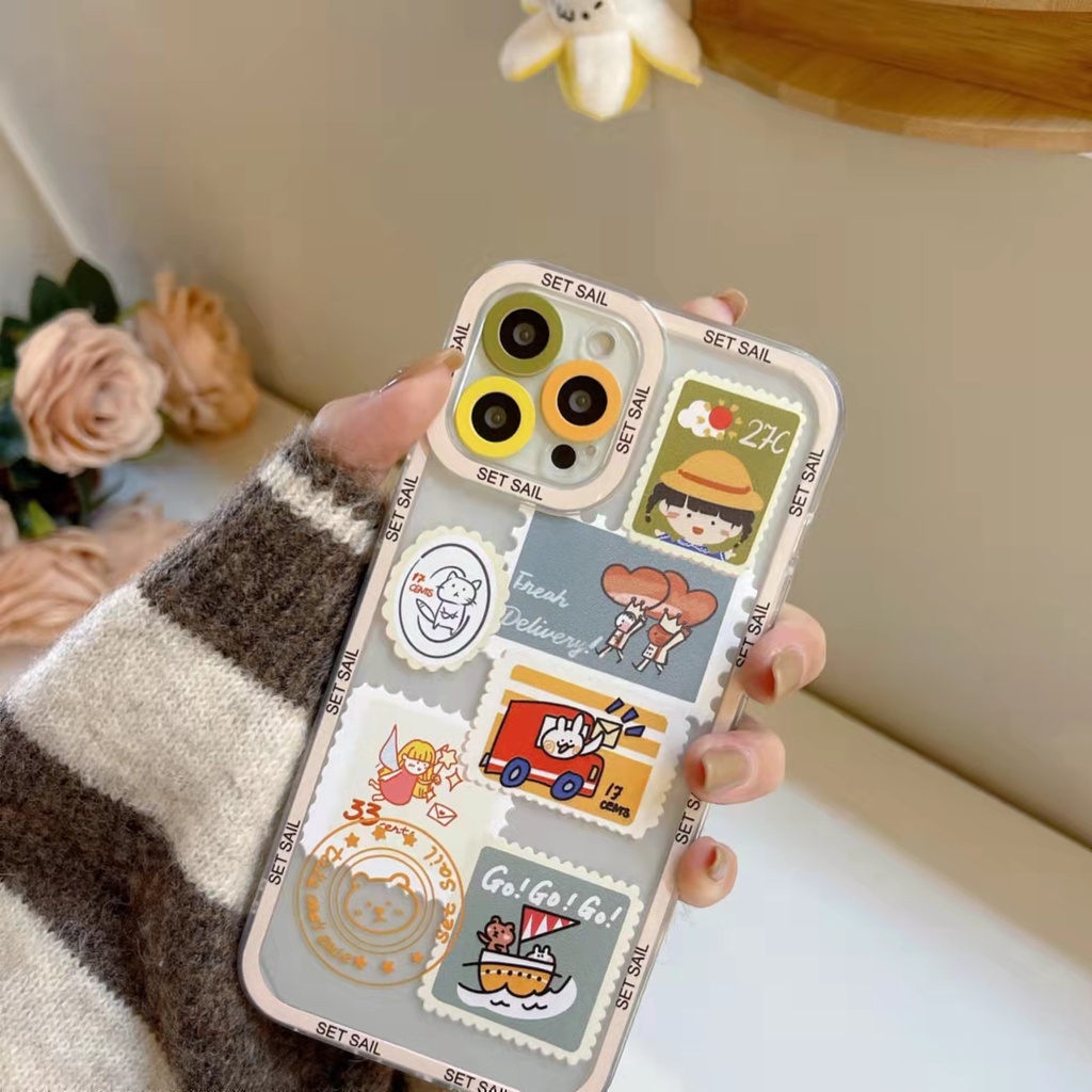 Soft case Tpu Transparan Motif Kartun Untuk iPhone 13 13pro 13prm 11 7Plus 8Plus Xr XS 13 12pro Max