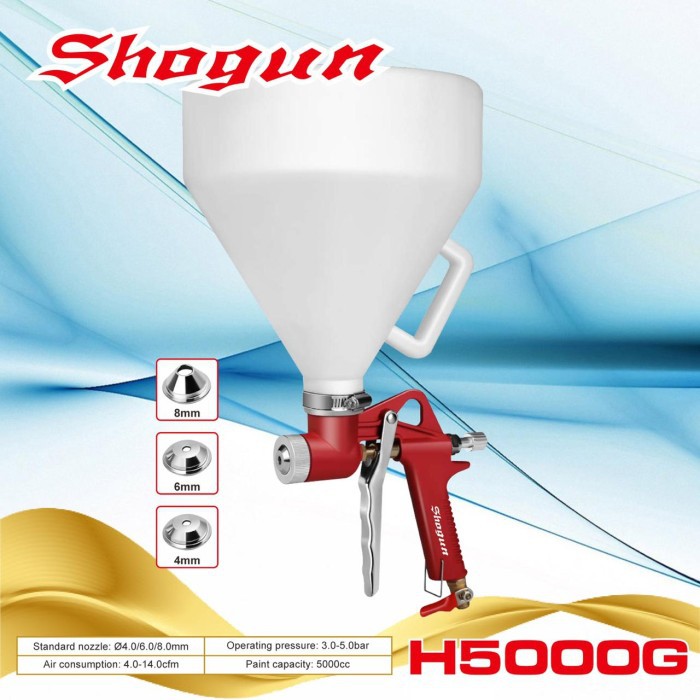 Spray Gun Hopper Gun Cat Semen Tembok Air Cement Texture SHOGUN NRT-PRO H5000G