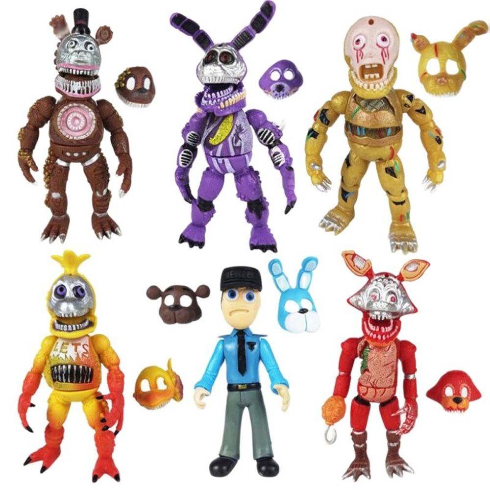 [Elegan] Lima Malam Di Hadiah Mainan Freddy's FNAF Nightmare Mobil Dekorasi Figure Toy Bonnie Anime Peripheral Rabbit Model Koleksi