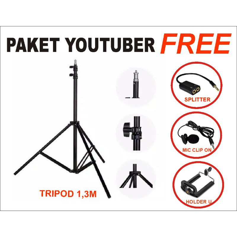 Paket Youtuber Tripod 1.3 meter