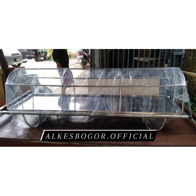 Keranda Mortuar Jenazah Landasan Ambulance +Busa Roda Pemadian Mayat Stainless