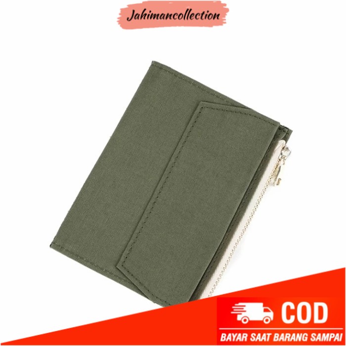 

✨ BISA COD ✨ Canvas zipper pouch for Travelers Notebook size passport - Grey