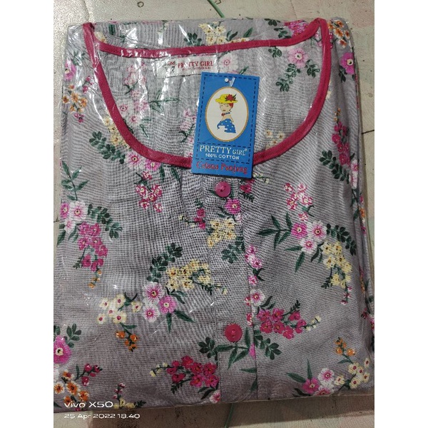 Piyama Cp set celana panjang Katun Motif Bunga Pretty girl-KODE 25B