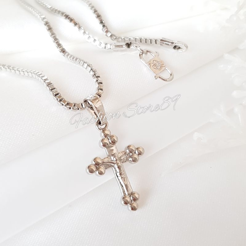 Kalung fashion salib Jesus xuping lapis emas 18k impor yaxiya