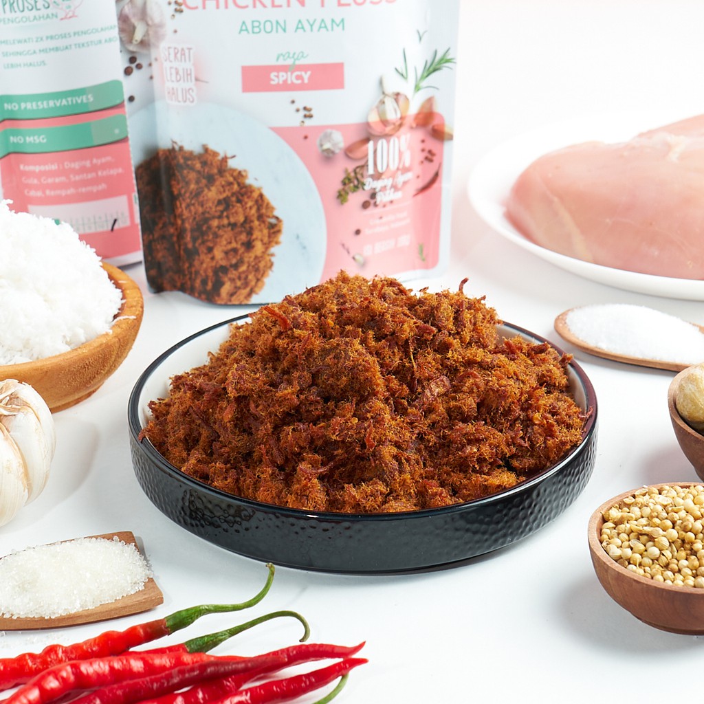 GRANDVILLE - ABON AYAM CRUNCHY SPICY - 100 GR (HALAL, TANPA MSG PENGAWET, UNTUK MPASI)