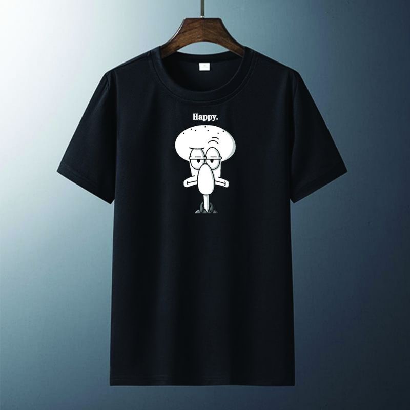 XOS - KAOS DISTRO UNISEX MOTIF SQUIDWARD SABLON DIGITAL / KAOS TERMURAH BERKUALITAS / KAOS KATUN 24S