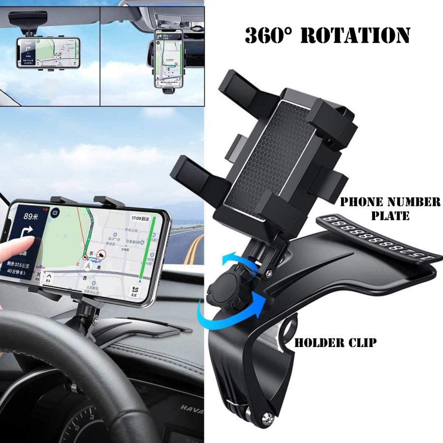 Car Holder Parking Number Card Universal Phone Mount Mobil Multifungsi