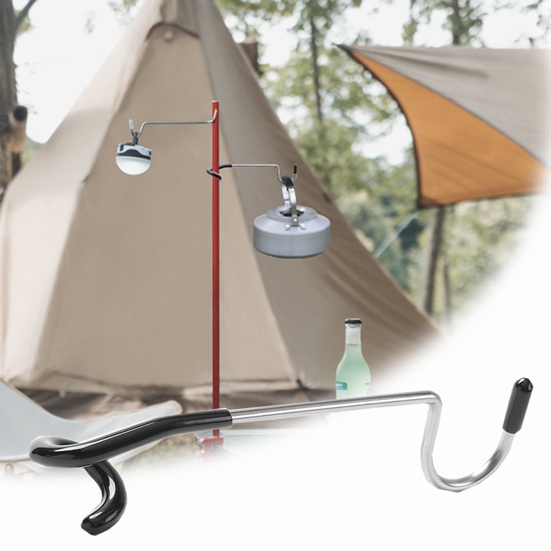 1 Pc Tiang Lampu Tenda Multifungsi Bahan Stainless Steel Untuk Camping Hiking Outdoor