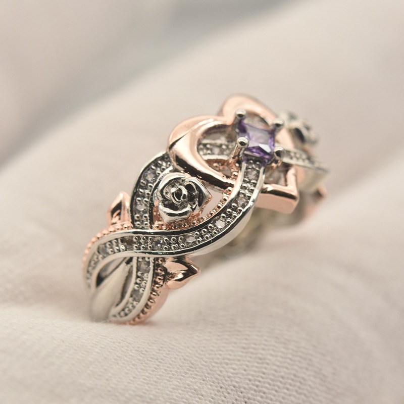 Fashion Baru Cincin Berbentuk Hati Rose Emas