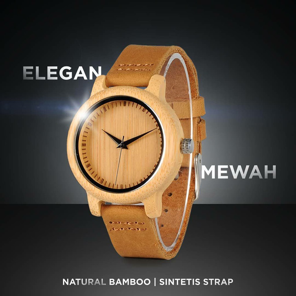 Jam Tangan Wanita Original Analog Desain Casual Jam Kayu Jam Bamboo