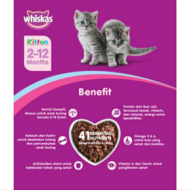 WHISKAS® Makanan Kucing Basah Junior Rasa Tuna 80 g