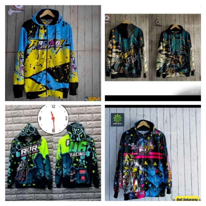 JAKET RACING BlARU