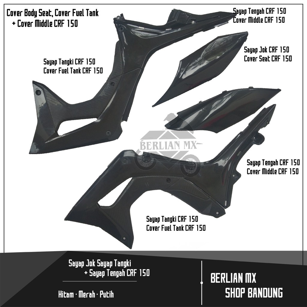 BODY SET CRF PAKET COVER BODY SAYAP JOK - SAYAP TANGKI - SAYAP TENGAH CRF