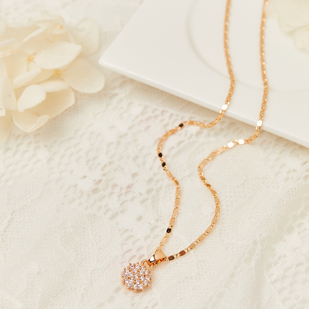 Y345 Kalung Wanita Korea Panjang Kalung Batu Permata Lapis Emas Wanita Liontin Kalung Emas Necklace