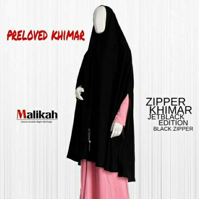 Preloved - Zipper Khimar (black zipper)