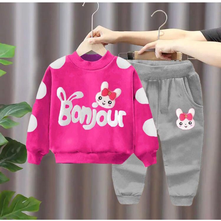 SETELAN ANAK BAJU ANAK ANAK PEREMPUAN BONJOUR 1-5 TAHUN SETELAN BONJOUR KIDS BAJU ANAK PEREMPUAN JAKET ANAK TERLARIS JAKET ANAK TERMURAH BISA PILIH WARNA HARGA GROSIR