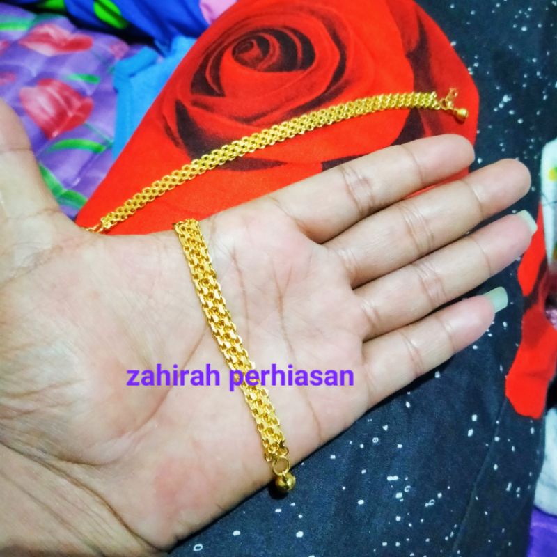 GELANG TIKAR TERBUAT DARI COIN ASLI GELANG BERLAPIS EMAS 24 K  TIDAK MUDAH LUNTUR, GELANG PERHIASAN MIRIP EMAS ASLI 12121