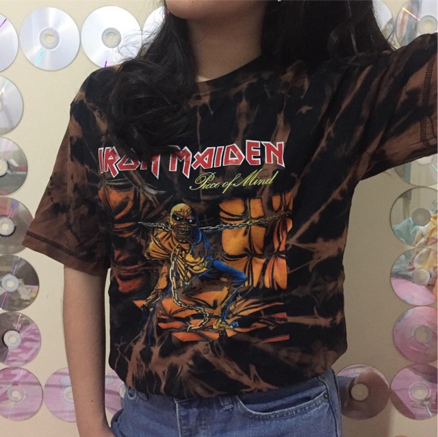IRON MAIDEN IN SPIRAL BLACK (HANDMADE TIE DYE)