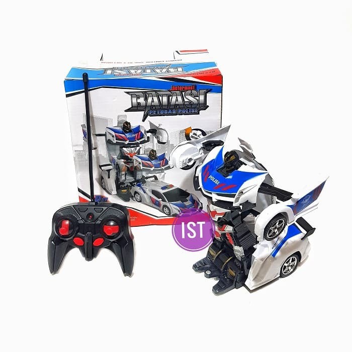 MWN.TOYS RC Mobil Remot Deformation BATASI Petugas Polisi Mobil Robot