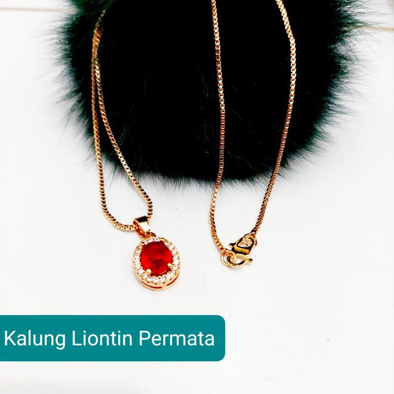 kalung xuping emas plus liontin permata