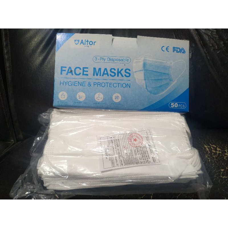 masker 3 ply aneka warna. earloop dan headloop (hijab). kemasan pakai box isi 50pcs