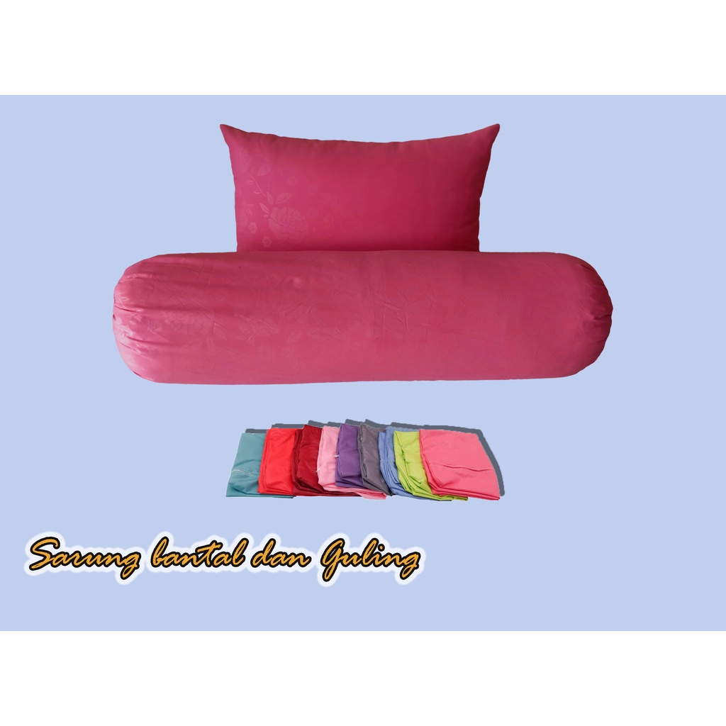 Sarung Bantal / Guling Polos Warna/ Motif Emboss Bahan Katun lembut Murah