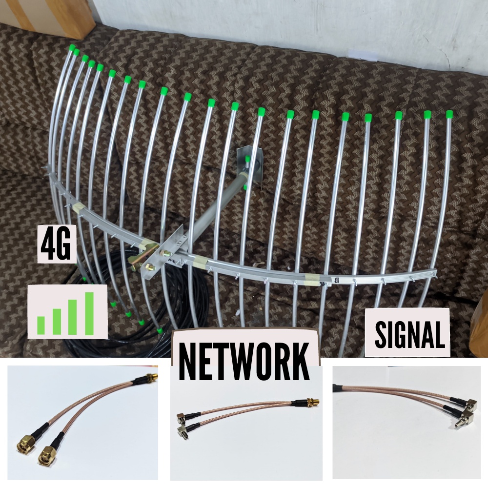 ANTENA GRID 4G 3G UNTUK MODEM MIFI 10 M PIGTAIL GANDA (BEBAS PILIH JENIS PIGTAIL)