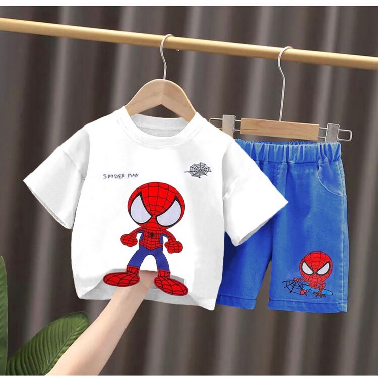 COD// SETELAN BAJU BAYI ANAK MOTIF SPIDERMAN KAKI USIA 6 BULAN-5 TAHUN BAHAN KATUN PREMIUM BEST QUALITY LEMBUT NYAMN DIPAKAI TERBARU TERMURAH TERLARIS/ SETELAN BAJU BAYI ANAK LAKI-LAKI/ SETELAN BAJU BAYI ANAK COWOK/ SETELAN BAJU BAYI ANAK COWO