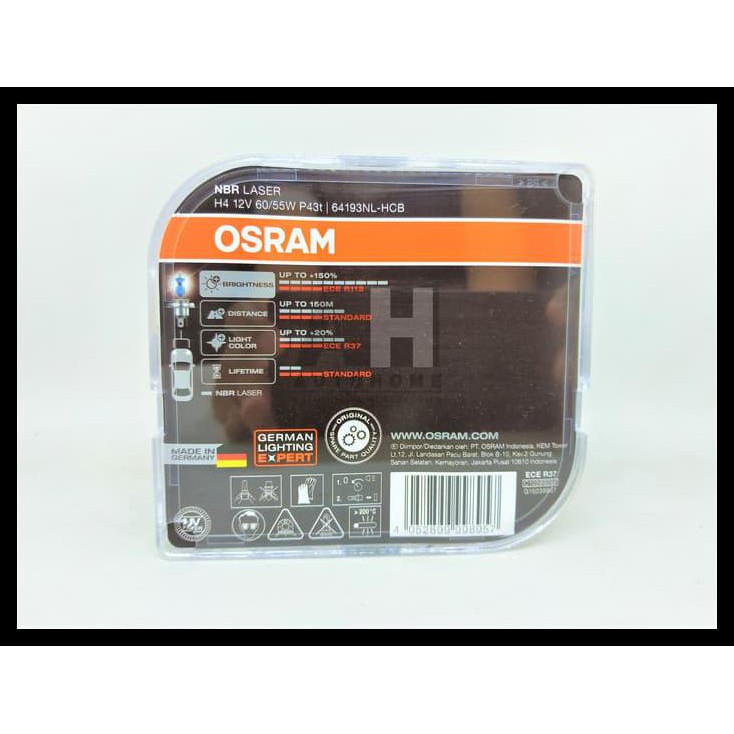 TERLARIS Osram H4 NBR / NBL / NightBreaker / Night Breaker Laser 60/55W ORI