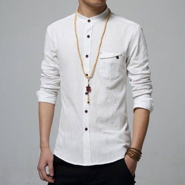 TOTOTAshop.Kemeja Koko DUDE polos pria Bahan katun stretch premium