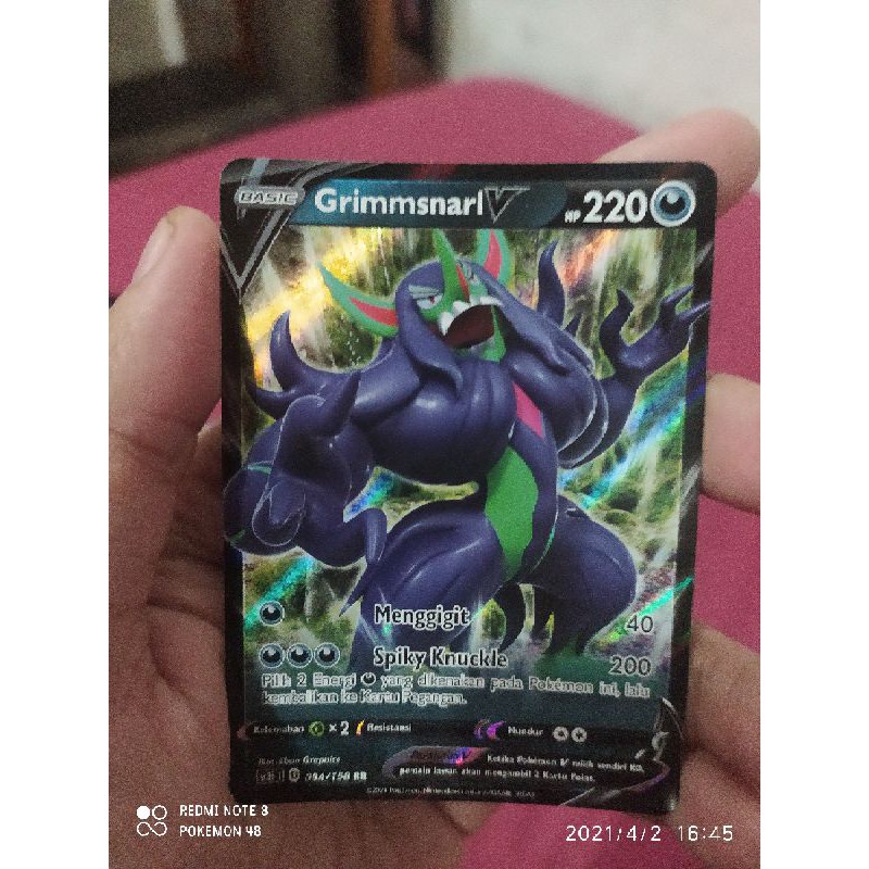 kartu pokemon bahasa Indonesia grimmsnarl v rr