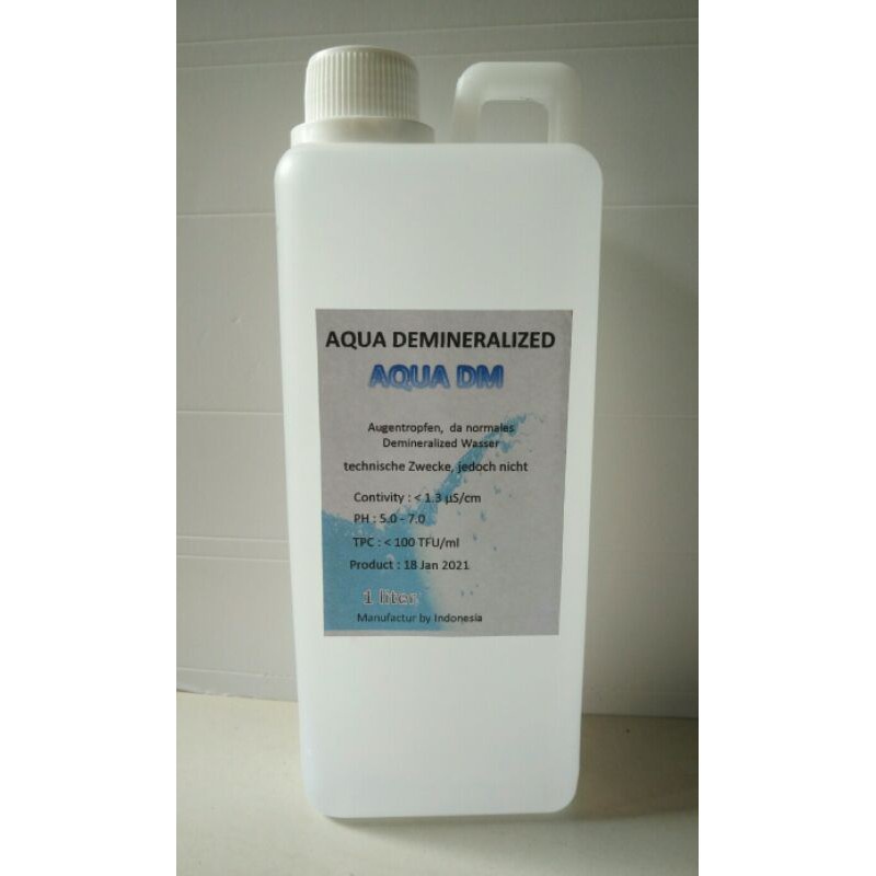 Aqua DM // Aqua Demineralized // Air Bebas Mineral 1000ML //Aqua DM 1 Liter