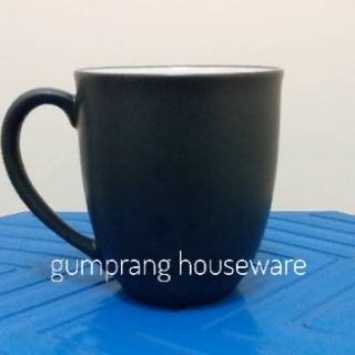 1 pc Mug keramik hitam polos colorful biru tua navy abuabu 