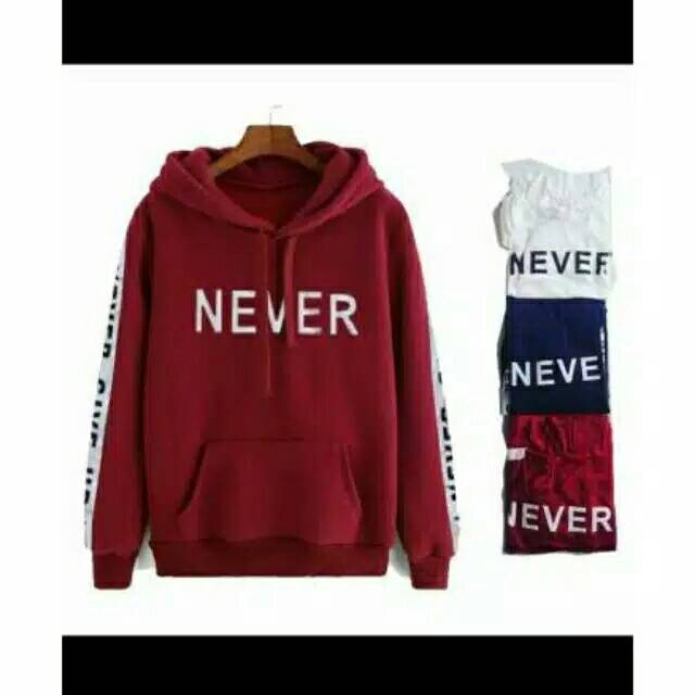 JAYA.Co Sweater Hoodie NEVER ada saku