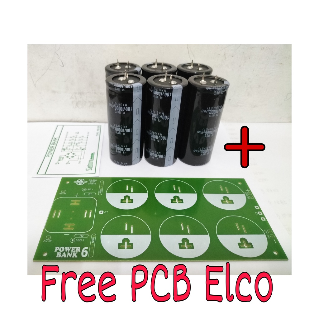 Elco MXG 10000uF/100V 6pcs Free PCB 6 Elco